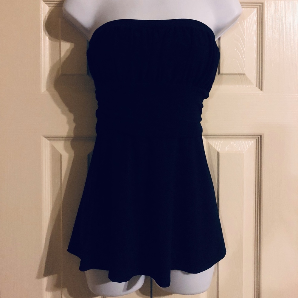 WHBM Black Strapless Top Women's Medium